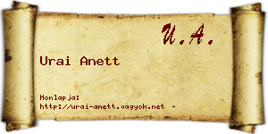 Urai Anett névjegykártya